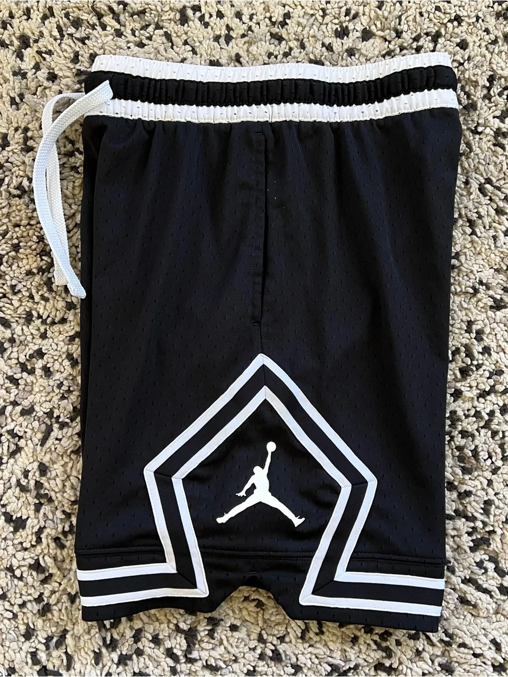 Nike Jordan Sport Dri-Fit Diamond Mesh Shorts Black White Jumpman Men’s Size XS